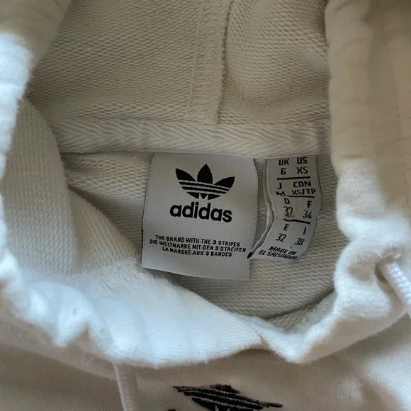 Adidas cropped black striped hoodie. Size XS - Picture 2 of 2